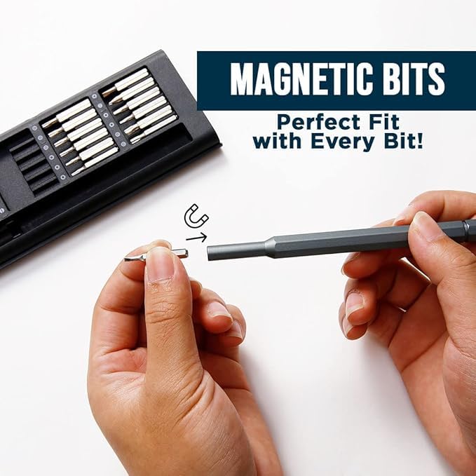 24‑in‑1 Compact Screwdriver Kit | High‑Precision Bits for Gadgets & Devices - Saadiq.pk
