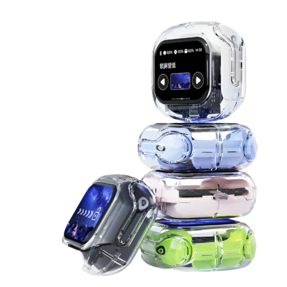 Air Max LCD Display Transparent Earbuds