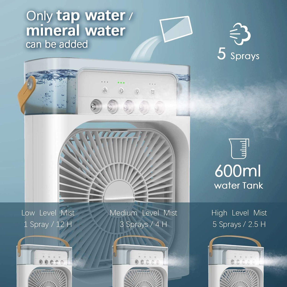 Rechargeable portable air cooler fan - Saadiq.pk